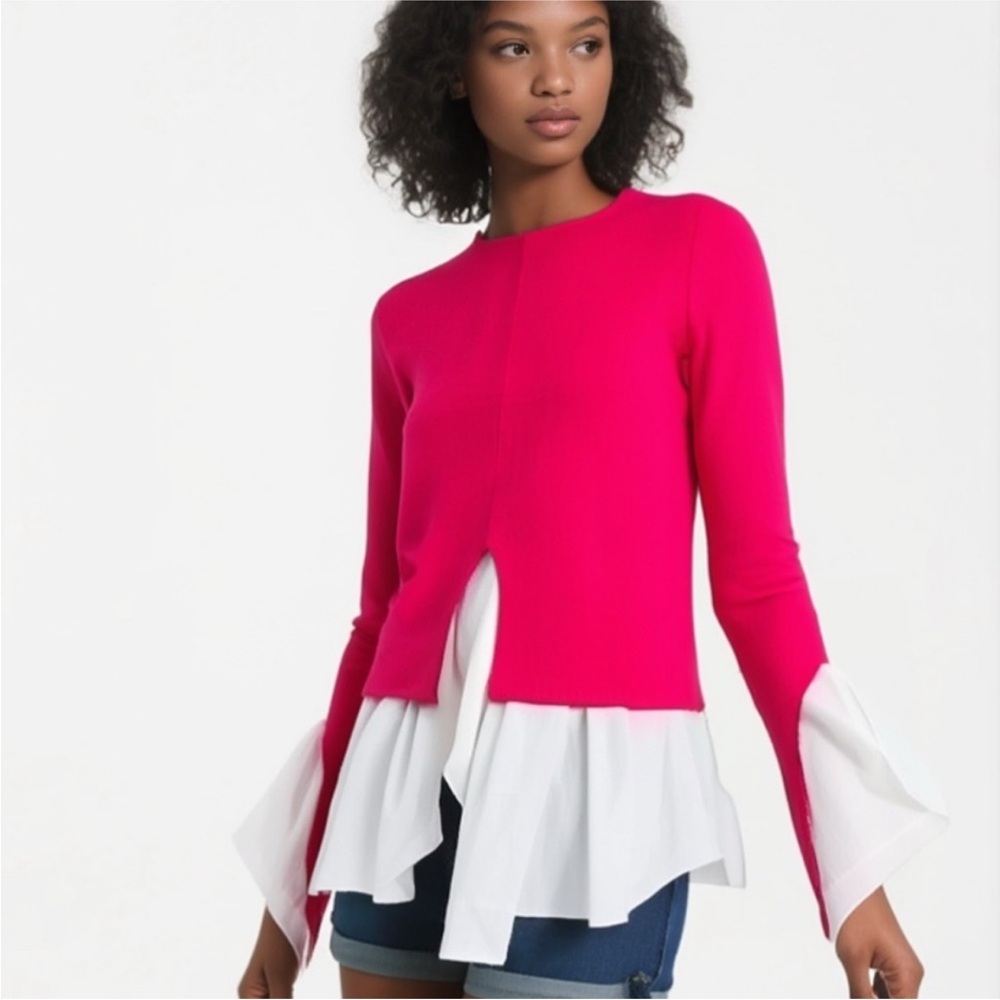 Chic Fuchsia and White Women's Blouse